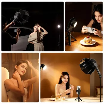 Ulanzi C01 LED Video Light 2700K-6500K su objektyvu