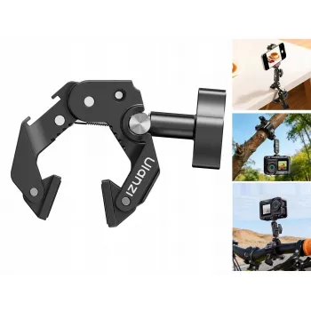 ULANZI EA03 Super Clamp Crab Clamp su 1/4 inch sriegiu ir Cold Shoe laikikliu, skirtas Magic Arm