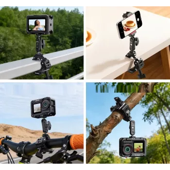 ULANZI EA03 Super Clamp Crab Clamp su 1/4 inch sriegiu ir Cold Shoe laikikliu, skirtas Magic Arm