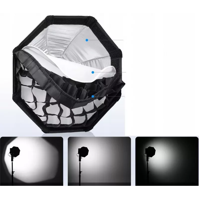 Ulanzi Fold QS30 30cm Octagonal Softbox with Grid, Quick Release, Mini Bowens Mount