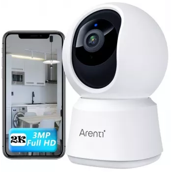 Arenti P2T Vidinė „Wi-Fi“ kamera su 3MP/2K, pasukimu ir privatumo režimu