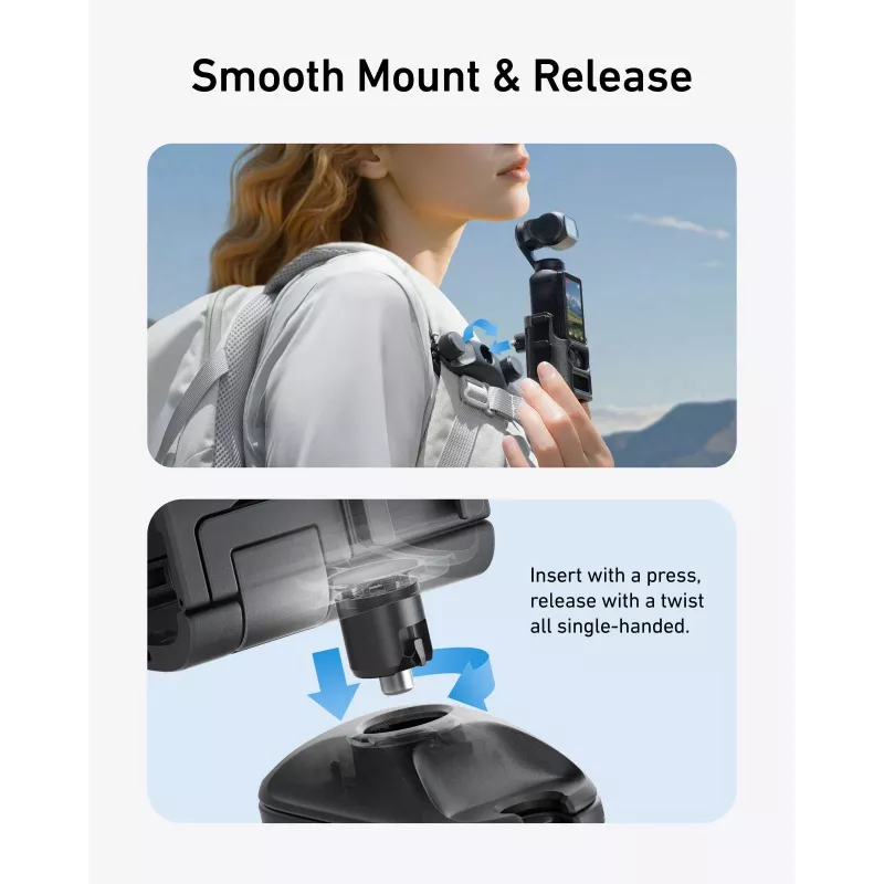 TELESIN Laikiklis ant Kuprinės Diržo, skirtas DJI Osmo Pocket 3