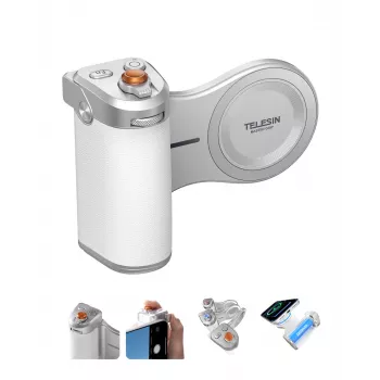 TELESIN MagSafe Pilot Bluetooth Grip su 3200mAh baterija, skirta iPhone - balta