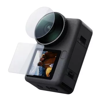 TELESIN Grūdinto stiklo rinkinys, skirtas DJI Osmo Action 6 (2 objektyvai + ekranas)