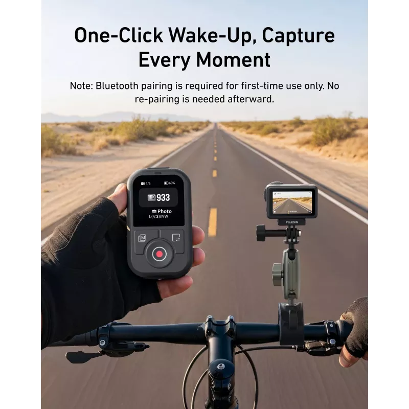 TELESIN belaidis Bluetooth nuotolinio valdymo pultelis, skirtas DJI Osmo Action 6/5 Pro/4/3, Osmo Pocket 3/2/1 - S5-RMT-03-TDJ