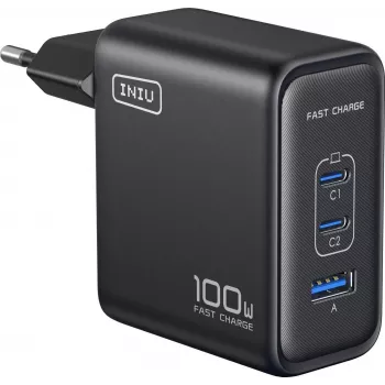 INIU Leopard Charger 100W GaN USB-C EU Plug Black