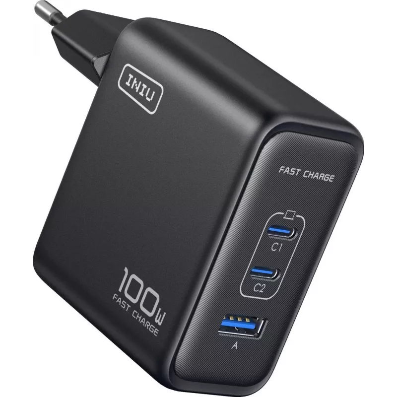 INIU Leopard Charger 100W GaN USB-C EU Plug Black