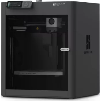 Bambu Lab P1S 3D spausdintuvas – visiškai uždaras CoreXY FDM spausdintuvas su 256x256x256 mm darbo zona, 500 mm/s maksimaliu greičiu, automatiniu stalo niveliavimu, Wi-Fi ryšiu, juodos spalvos