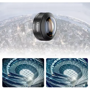 Ulanzi CL-004 8mm „Žuvies akies“ objektyvas išmaniajam telefonui – juodas