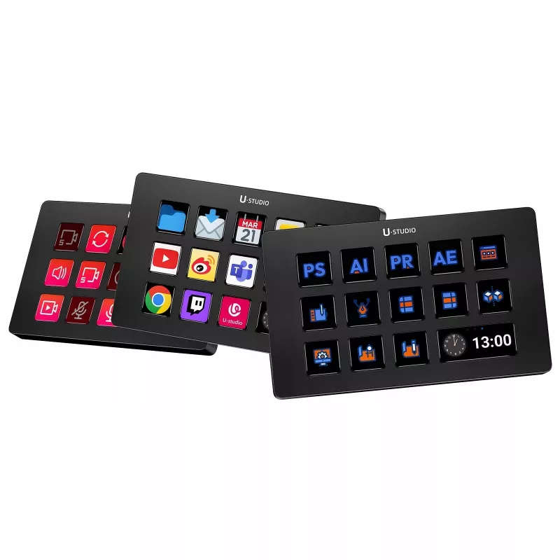 Ulanzi Stream Deck D200 Konsola – 15 programuojamų klavišų, 3 sukikliai, RGB apšvietimas, USB-C, mechaniniai karštai keičiami jungikliai