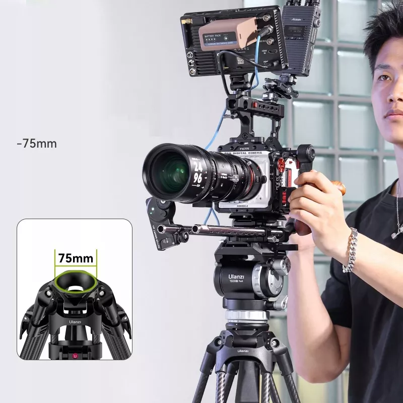 ULANZI T047 Professional Video Tripod System 25kg Load 149.5cm Height 75mm Bowl