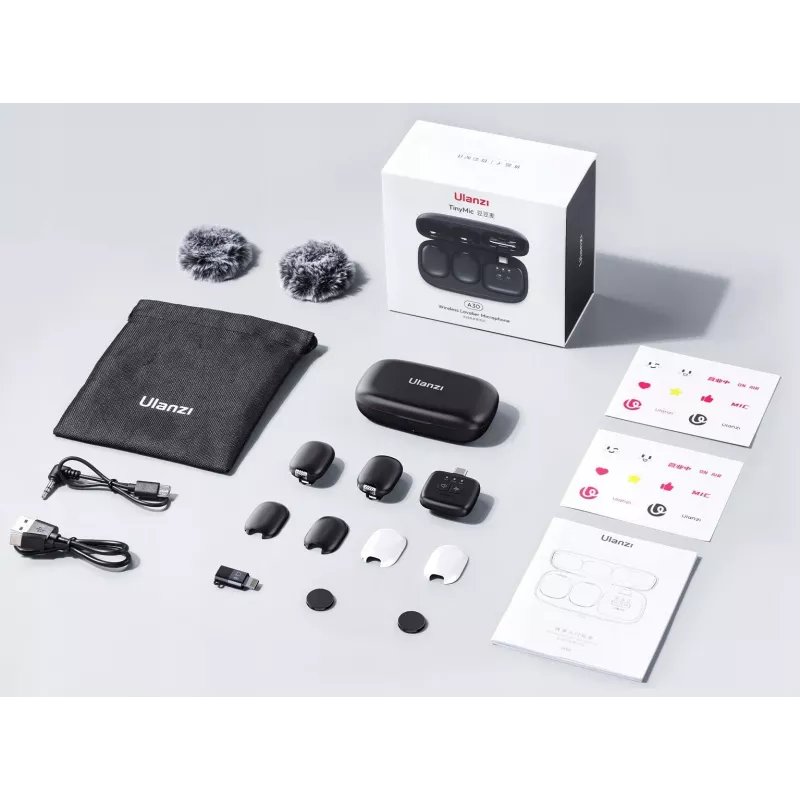 Ulanzi A30 Tiny belaidis garso perdavimo rinkinys - USB-C, juoda