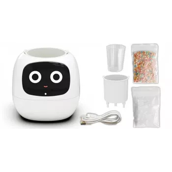 PlantsIO IVY White hidroponinė išmani sodo sistema su pilno spektro LED auginimo lempomis, 4 augalų kapsulėmis, automatiniu laistymu ir programėlės valdymu