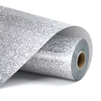 LOKLIK Glitter Heat Transfer Vinyl - Sidabrinė - 30,5 x 90 cm (SG-HTV-1570-US-L-B2B)