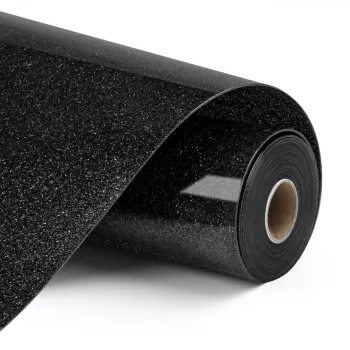 LOKLIK Heat Transfer Vinyl Glitter - Black - 12 inch x 10' Roll