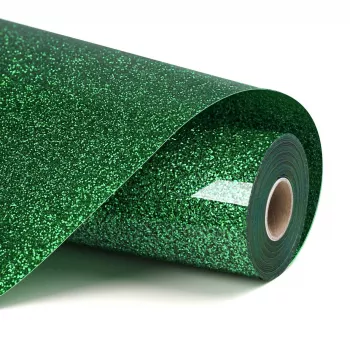 LOKLIK Heat Transfer Vinyl Glitter - Green - 12 inch x 5' Roll