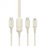 Dudao L7SF 2-in-1 USB-C į USB-C / Lightning laidas 100W 1,2m Smėlio spalvos