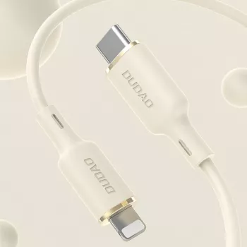 Dudao L7SF 2-in-1 USB-C į USB-C / Lightning laidas 100W 1,2m Smėlio spalvos