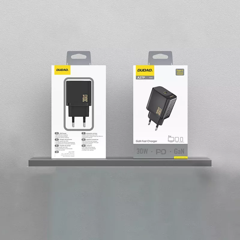 DUDAO A27PEU GaN 30W USB-C įkroviklis juodas