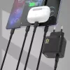 Dudao A28C 45W GaN sieninis įkroviklis su USB-C kabeliu – juodas