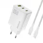 Dudao A29C 65W GaN USB-C įkroviklis su laidu - Baltas