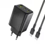 Dudao A29C 65W GaN USB-C įkroviklis su USB-C kabeliu - Juoda