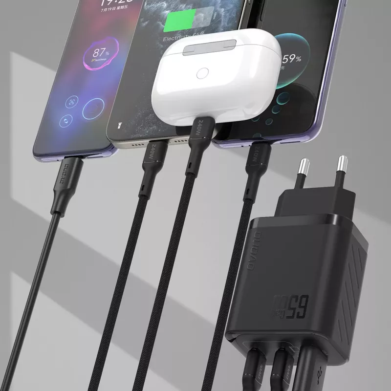 Dudao A29C 65W GaN USB-C įkroviklis su USB-C kabeliu - Juoda
