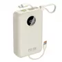 Powerbank Dudao K14+ 20000mAh 22.5W USB-C / USB-A su įmontuotais Lightning ir USB-C laidais - Baltas