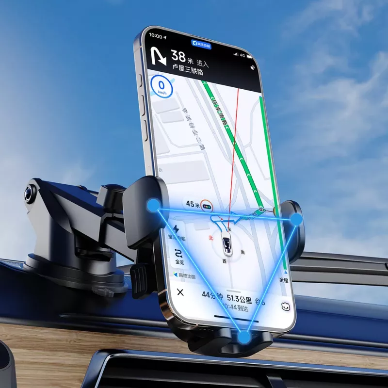 Dudao F2N automobilio prietaisų skydelio telefono stovas – gravitacinis fiksatorius, 360° sukimas, juodas