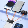 Dudao K6Pro+ Power Bank 20000mAh su 4 įmontuotais kabeliais USB-C, Micro USB, Lightning, USB-A (įėjimas) - Balta