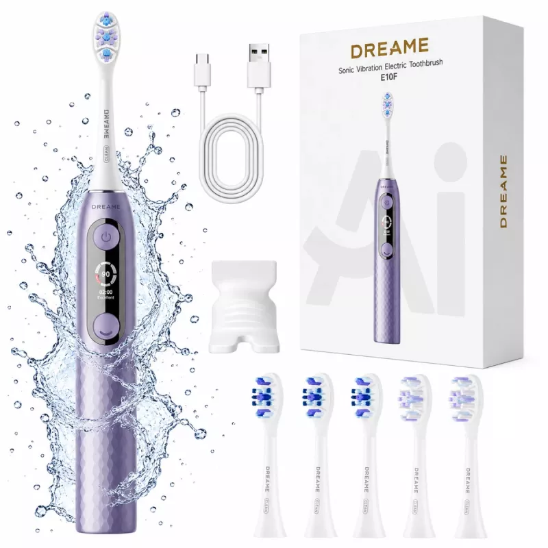 Dreame E10F sonic elektrinis dantų šepetėlis, rinkinys, violetinės spalvos