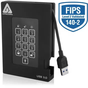 Apricorn Aegis Padlock Fortress A25-3PL256-2000F - Užšifruotas išorinis kietasis diskas, 2 TB