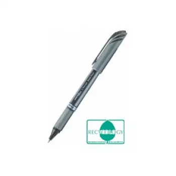 Pentel BL27-AX EnerGel įtraukiamas gelinis rašiklis – adatos galiukas 0,35 mm – juodas rašalas – sidabrinis metalinis korpusas