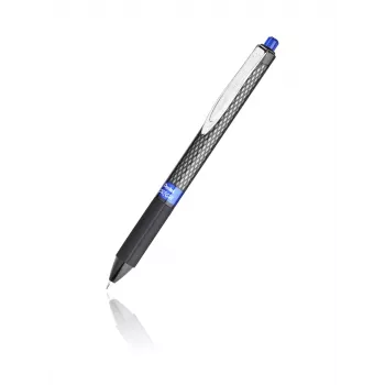 Pentel K497-C užtraukiamas gelinis rašiklis - mėlyna spalva - 0,5 mm adatinis antgalis - juodas korpusas - 1 vnt.