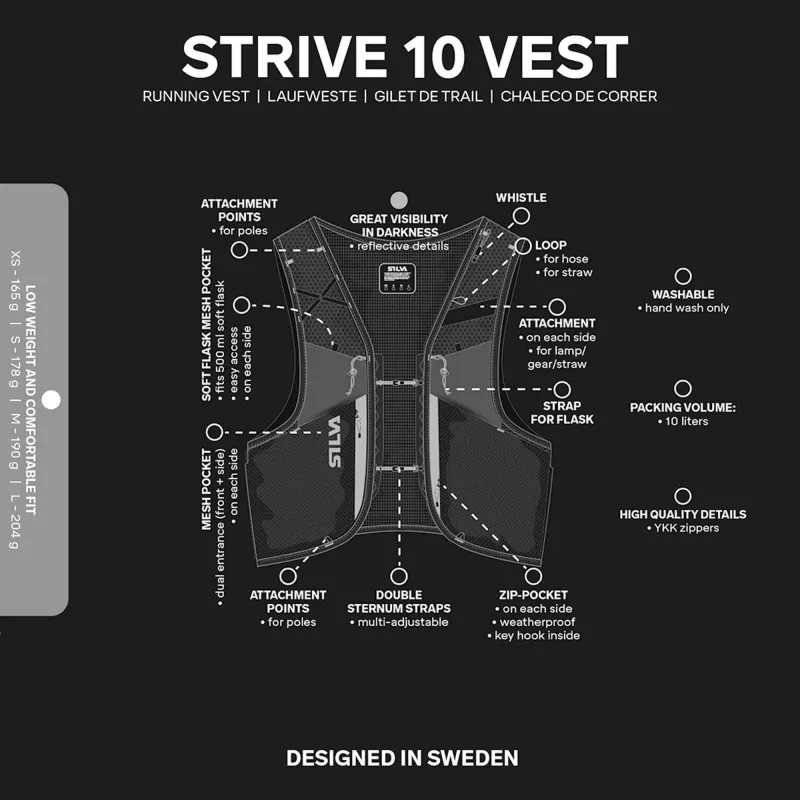 Silva Strive 10 Running Vest - Black, Size L