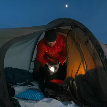Silva Glow Recharge stovyklavimo žibintas – mėlynas (350 lm)