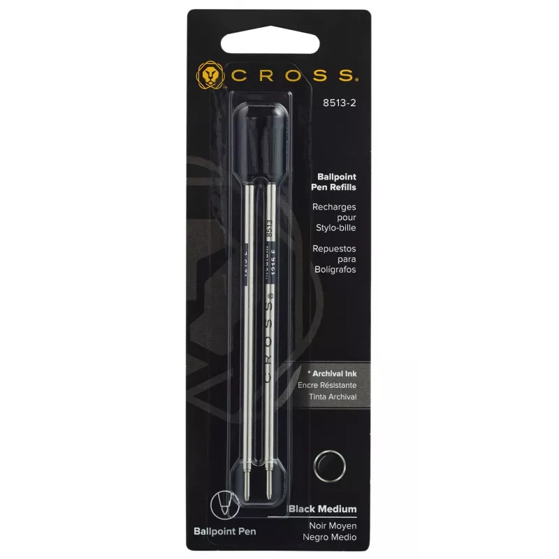 Cross Ballpoint Pen Refill Medium Black 2-Pack