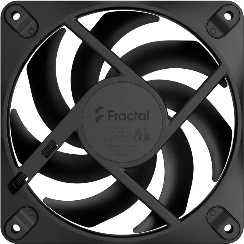 Fractal Design Dynamic 3-12 Reverse Black 120mm Case Fan (FD-F-DY3-1202)