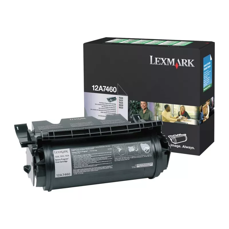 Lexmark 12A7460 Original Black Toner Cartridge High Yield, skirta T630, T632, T634, X630, X632, X634
