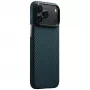 PITAKA Ultra-Slim MagSafe Case for iPhone 17 Pro Max, Black/Blue Twill Weave Aramid Fiber