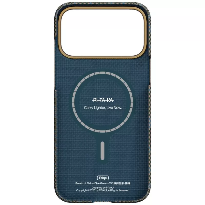PITAKA Edge Case Breath of Veins, iPhone 17 Pro Max, Dive Green