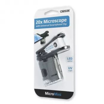 Carson MicroMini 20x Rankinis Mikroskopas su LED Apšvietimu - Juodas