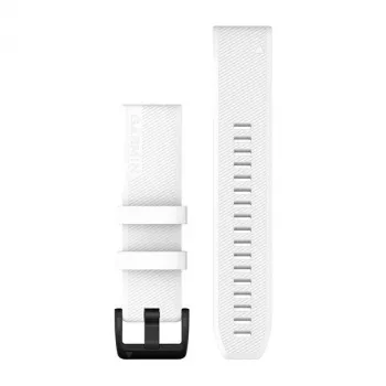 Garmin QuickFit 22mm Silikoninis Laikrodžio Dirželis Baltas su Juodu Nerūdijančio Plieno Sagtimi 010-12901-01