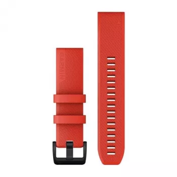 Garmin QuickFit 22mm Silikoninis Laikrodžio Dirželis Laser Red su Juodu Nerūdijančio Plieno Sagtimi 010-12901-02