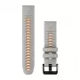 Garmin QuickFit 22 mm silikoninis laikrodžio dirželis, Mist Grey/Orange (010-13280-02)