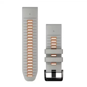Garmin QuickFit 26 mm silikoninė laikrodžio apyrankė, Mist Grey/Oranžinė (010-13281-02)