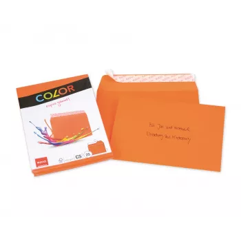 ELCO Color vokas C5 (162 x 229 mm), be langelio, su lipnia juostele, 100 g/m², oranžinė, 25 vnt. (74618.82)