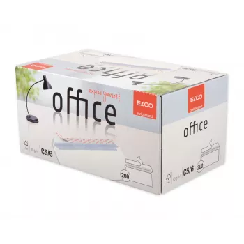 Elco Office C5/6 DL Vokas - Baltas - 80 g/m² - 114 x 229 mm - Su Lipniu Užklijuojamu Krašteliu