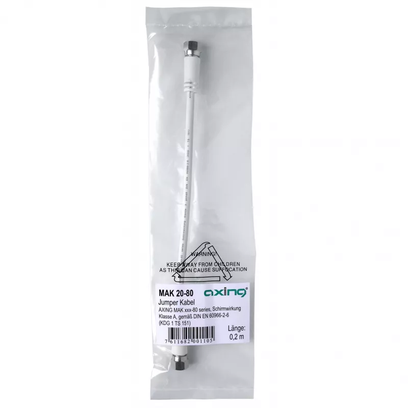 AXING MAK 20-80 F-Type Coaxial Patch Cable 0.2 m White