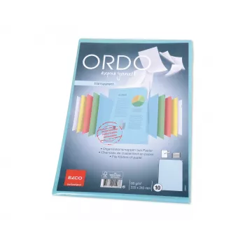 ELCO Ordo Transparent dokumentų aplankas A4, 220 x 310 mm, 80 g/m², mėlyna, 10 vnt. (73696.34)